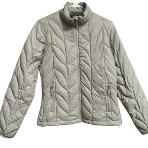 Eddie Bauer Womens‎ Jacket Coat Small Gray Quilted Goose Down Puffer Packable